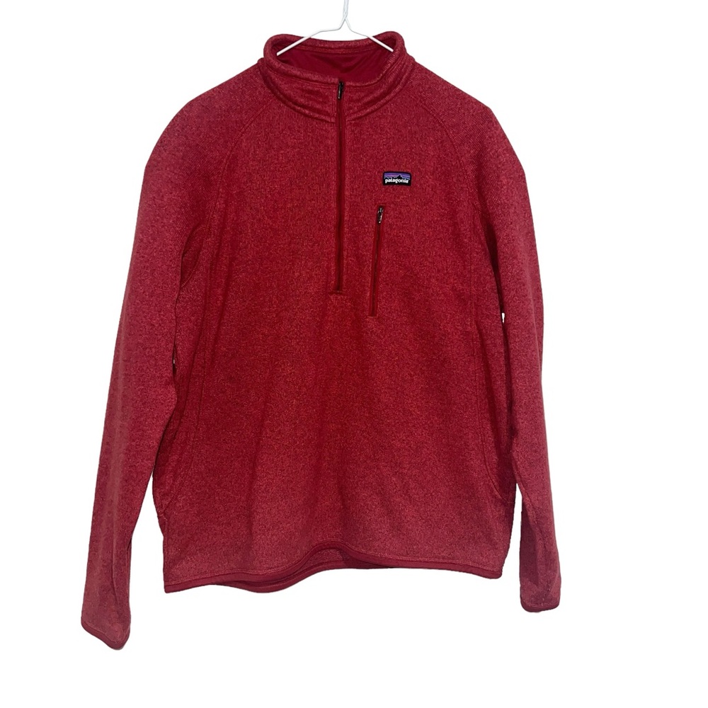 Patagonia 1/4 Zip Sherpa Lined Red Sweater Men’s Size Large